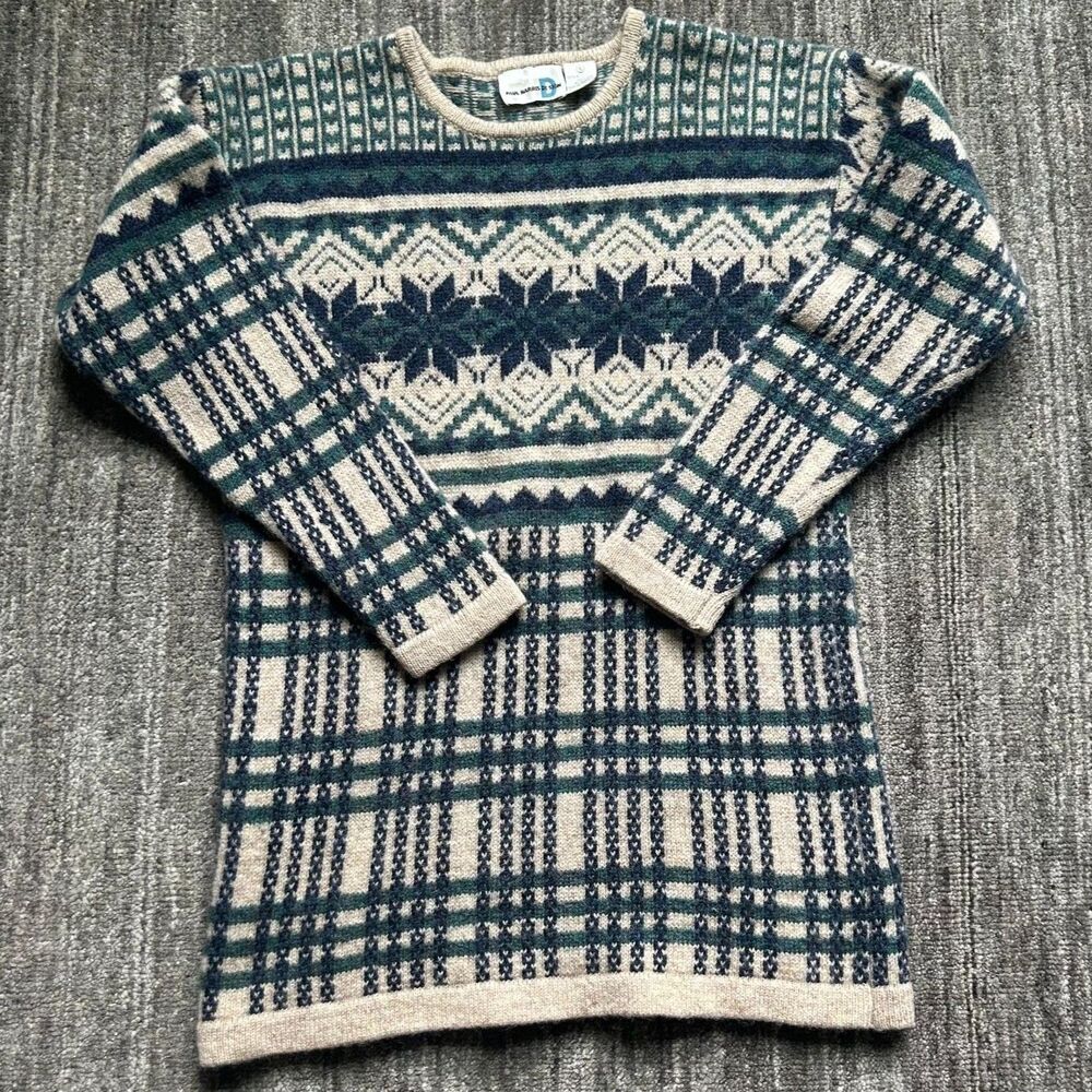 Vintage Paul Harris Design Shetland Wool Fair Isle Tunic Sweater, Size S